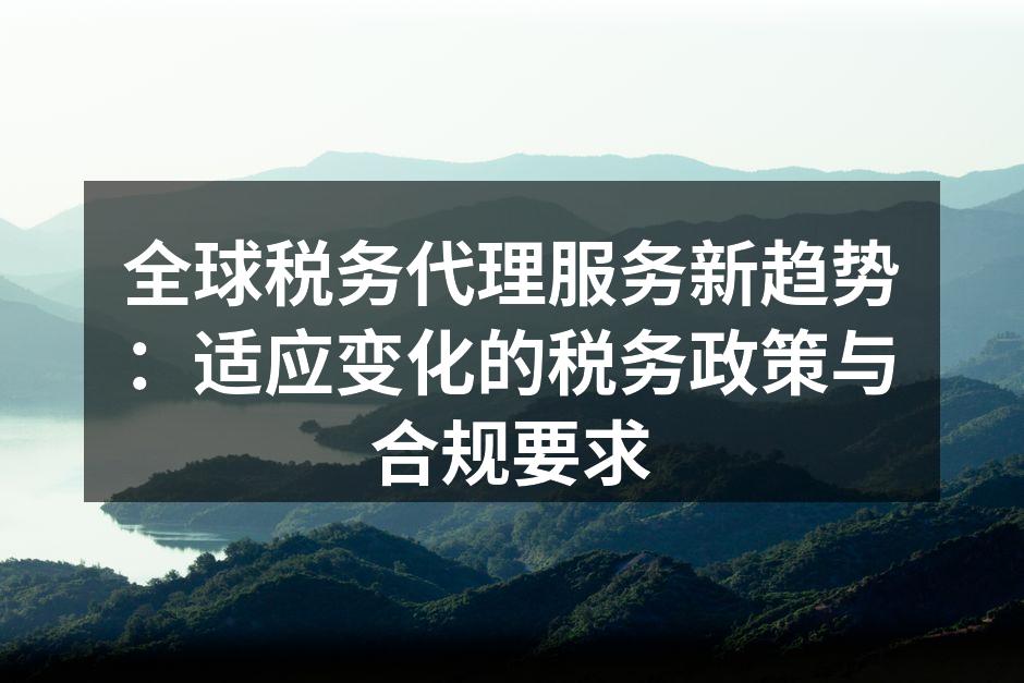 税务代理服务的重要性