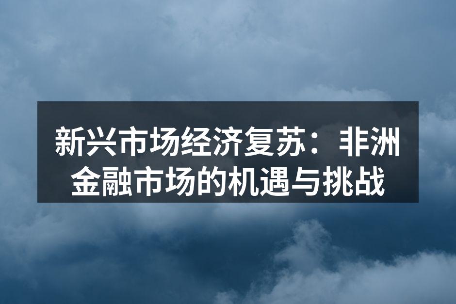 新兴市场经济复苏：非洲金融市场的机遇与挑战