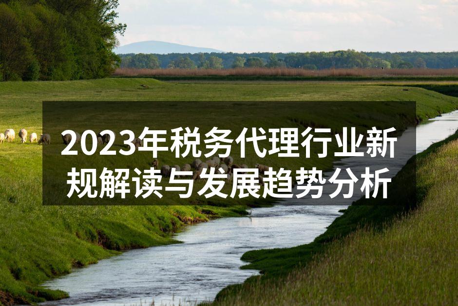 2023年税务代理行业新规解读与发展趋势分析