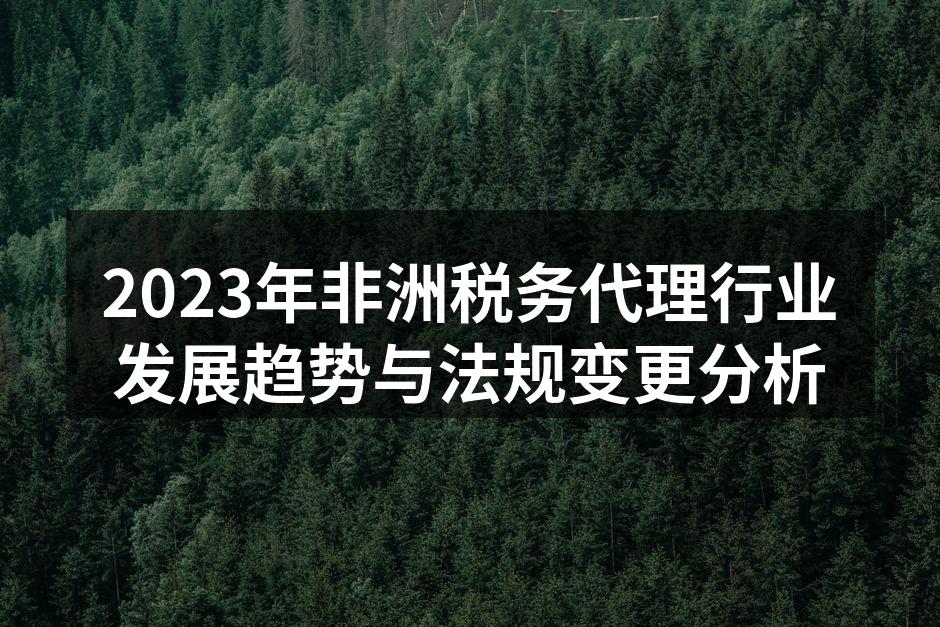 2023年非洲税务代理行业发展趋势与法规变更分析